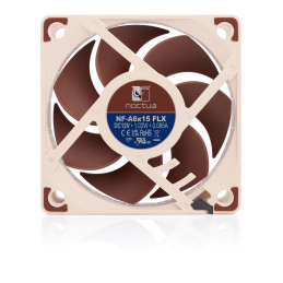 Noctua NF-A6X15 FLX Tietokoneen jäähdytysjärjestelmä Tietokonekotelo Tuuletin 6 cm Ruskea 1 kpl