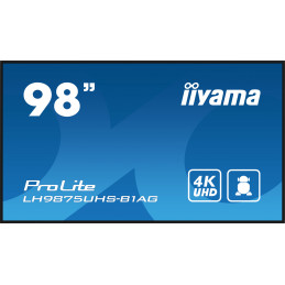 iiyama LH9875UHS-B1AG infonäyttö Digitaalinen litteä infotaulu 2,48 m (97.5") LED Wi-Fi 500 cd m² 4K Ultra HD Musta