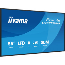iiyama LH5575UHS-B2AG infonäyttö Digitaalinen litteä infotaulu 138,7 cm (54.6") LCD Wi-Fi 500 cd m² 4K Ultra HD Musta