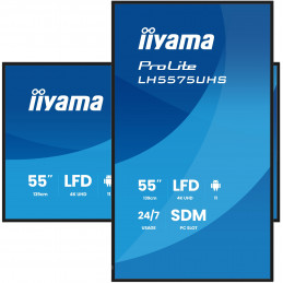 iiyama LH5575UHS-B2AG infonäyttö Digitaalinen litteä infotaulu 138,7 cm (54.6") LCD Wi-Fi 500 cd m² 4K Ultra HD Musta