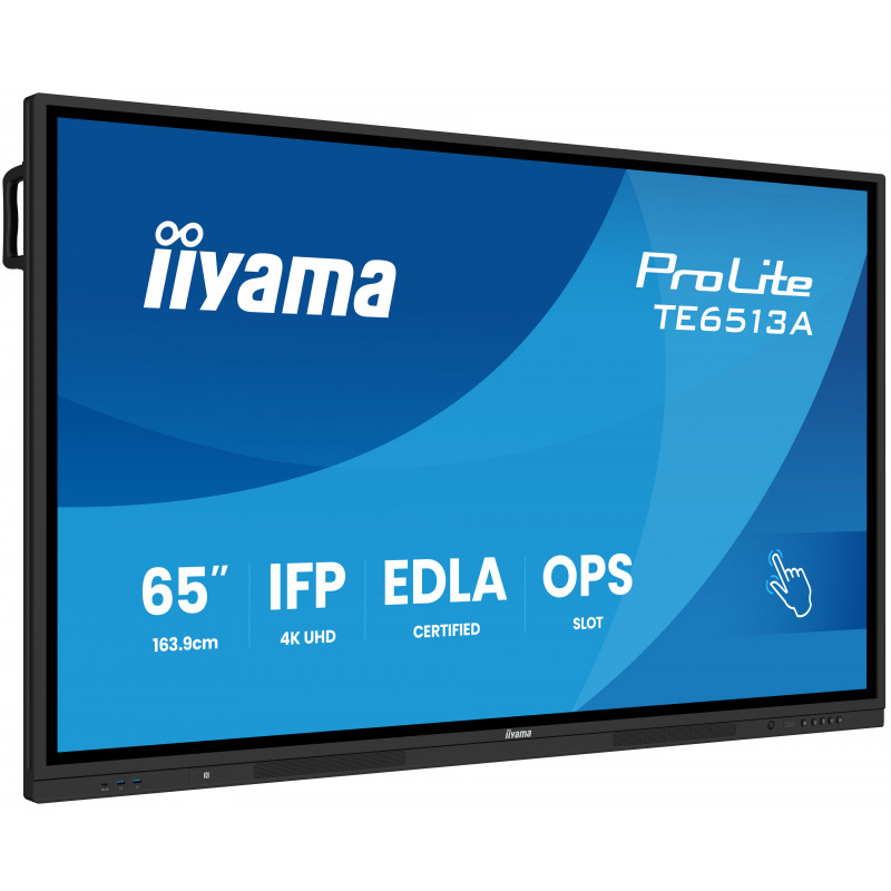 iiyama TE6513A-B2AG infonäyttö Interaktiivinen litteä paneeli 163,8 cm (64.5") Wi-Fi 500 cd m² 4K Ultra HD Musta Kosketusnäyttö