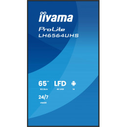 iiyama LH6564UHS-B1AG infonäyttö Digitaalinen litteä infotaulu 165,1 cm (65") Wi-Fi 500 cd m² 4K Ultra HD Musta