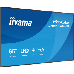 iiyama LH6564UHS-B1AG infonäyttö Digitaalinen litteä infotaulu 165,1 cm (65") Wi-Fi 500 cd m² 4K Ultra HD Musta