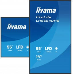 iiyama LH5564UHS-B1AG infonäyttö Digitaalinen litteä infotaulu 139,7 cm (55") Wi-Fi 500 cd m² 4K Ultra HD Musta