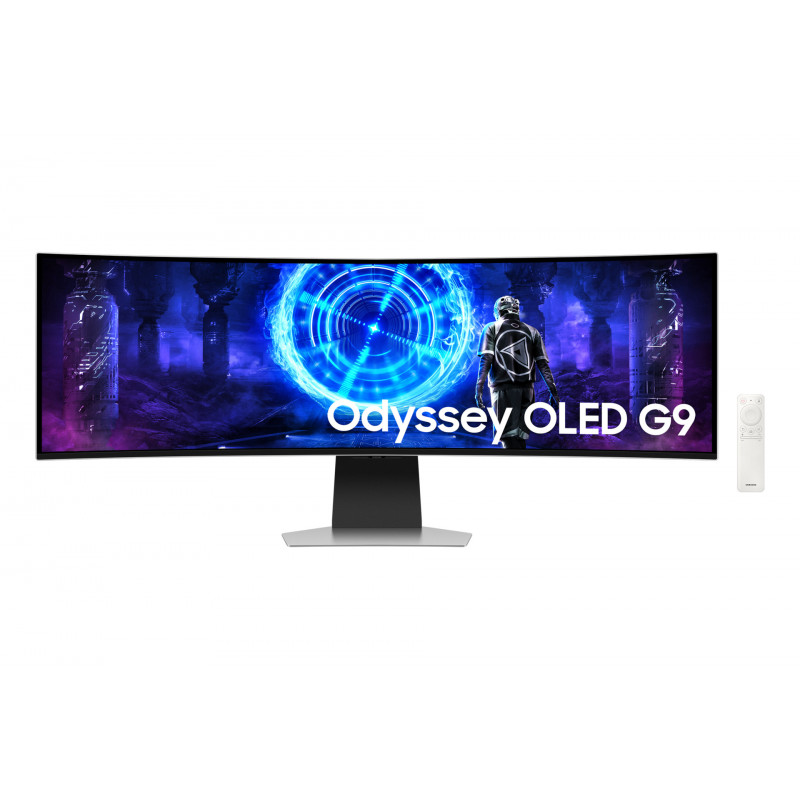 Samsung G95SD tietokoneen litteä näyttö 124,5 cm (49") 5120 x 1440 pikseliä Dual QHD OLED Hopea