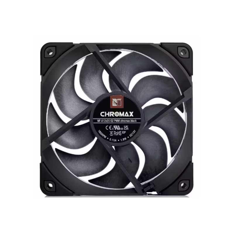 Noctua NF-A12x25 G2 PWM chromax.black Tietokonekotelo Tuuletin 12 cm Musta 1 kpl