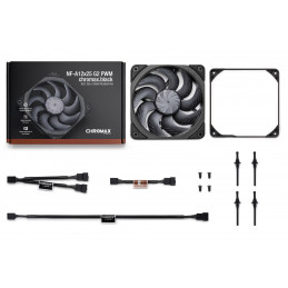 Noctua NF-A12x25 G2 PWM chromax.black Tietokonekotelo Tuuletin 12 cm Musta 1 kpl