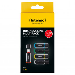 Intenso 3511585 USB-muisti 32 GB USB A-tyyppi 2.0 Musta, Punainen, Vihreä, Läpinäkyvä, Keltainen, Sininen