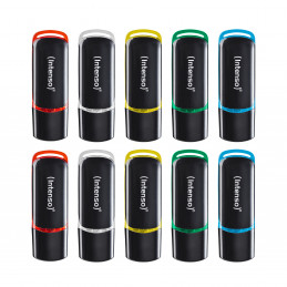 Intenso 3511561 USB-muisti 8 GB USB A-tyyppi 2.0 Musta, Punainen, Vihreä, Läpinäkyvä, Keltainen, Sininen