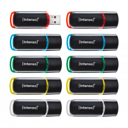 Intenso 3511551 USB-muisti 4 GB USB A-tyyppi 2.0 Musta, Punainen, Vihreä, Läpinäkyvä, Keltainen, Sininen