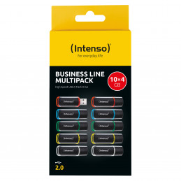 Intenso 3511551 USB-muisti 4 GB USB A-tyyppi 2.0 Musta, Punainen, Vihreä, Läpinäkyvä, Keltainen, Sininen
