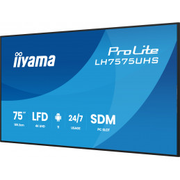 iiyama LH7575UHS-B2AG infonäyttö Digitaalinen litteä infotaulu 190,5 cm (75") LCD Wi-Fi 500 cd m² 4K Ultra HD Musta