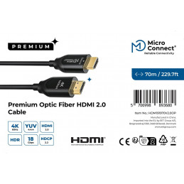 Microconnect HDM191970V2.0OP HDMI-kaapeli 70 m HDMI-tyyppi A (vakio) Musta