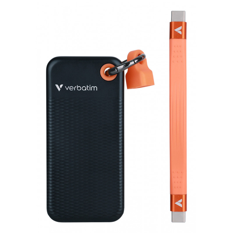 Verbatim Pocket SSD 512 GB USB Type-C 3.2 Gen 2 (3.1 Gen 2) Musta, Oranssi