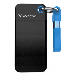 Verbatim Pocket SSD 512 GB USB Type-C 3.2 Gen 2 (3.1 Gen 2) Musta, Sininen
