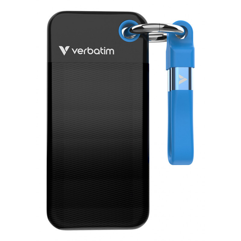 Verbatim Pocket SSD 512 GB USB Type-C 3.2 Gen 2 (3.1 Gen 2) Musta, Sininen