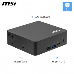 MSI Cubi NUC AI+ 3MG-002EU Copilot+ PC Intel Core Ultra 9 386H 32 GB DDR5-SDRAM 1 TB SSD Windows 11 Pro Mini PC Musta