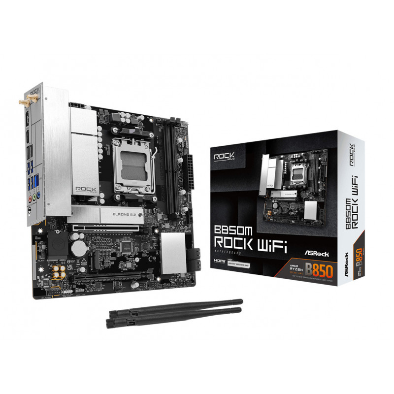Asrock B850M Rock WiFi AMD B850 Pistoke AM5 mikro ATX
