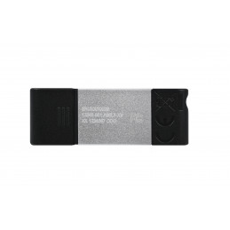 Kingston Technology DataTraveler 80 USB-muisti 128 GB USB Type-C 3.2 Gen 1 (3.1 Gen 1) Musta, Hopea