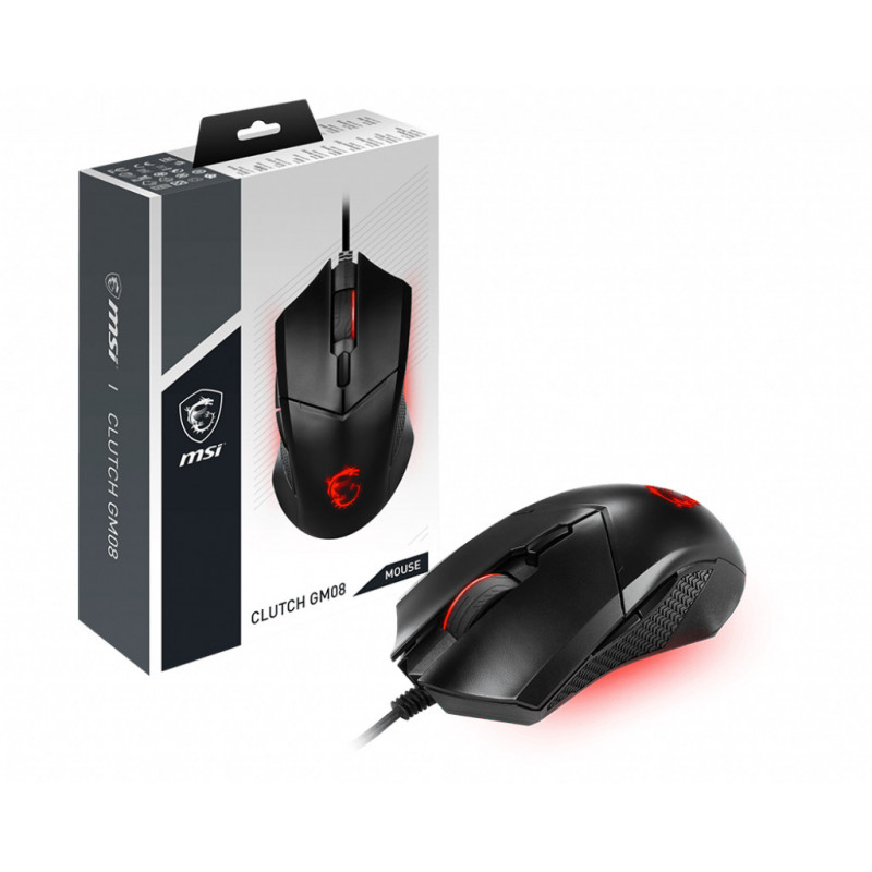 MSI Clutch GM08 hiiri Molempikätinen USB A-tyyppi Optinen 4200 DPI