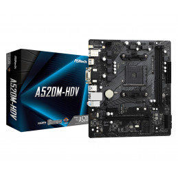 Asrock A520M-HDV Kanta AM4 mikro ATX