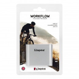 Kingston Technology Workflow microSD Reader kortinlukija USB 3.2 Gen 1 (3.1 Gen 1) Type-C Musta, Hopea