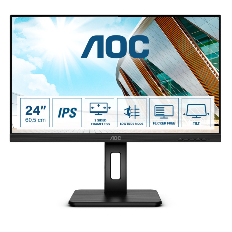 AOC Pro-line 24P2Q LED display 60,5 cm (23.8") 1920 x 1080 pikseliä Full HD Musta