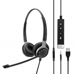 EPOS | SENNHEISER IMPACT SC 665 USB Kuulokkeet Pääpanta 3,5 mm liitin USB A-tyyppi Musta, Hopea