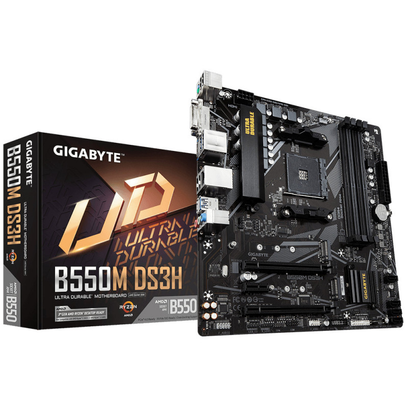 Gigabyte B550M DS3H AMD B550 Kanta AM4 mikro ATX