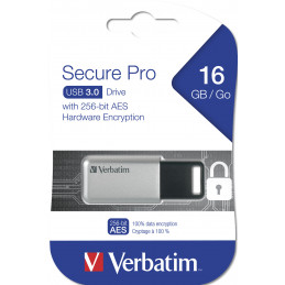 Verbatim Secure Pro USB-muisti 16 GB USB A-tyyppi 3.2 Gen 1 (3.1 Gen 1) Hopea
