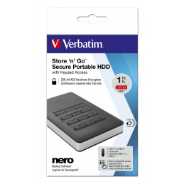 Verbatim Store'n'Go ulkoinen kovalevy 1000 GB Musta, Hopea