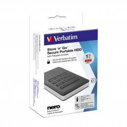 Verbatim Store'n'Go ulkoinen kovalevy 1000 GB Musta, Hopea