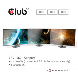 CLUB3D CSV-1562 kannettavien tietokoneiden telakka ja porttitoistin Telakointi Musta