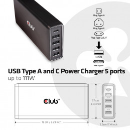 CLUB3D CAC-1903EU mobiililaitteen laturi Musta Sisätila