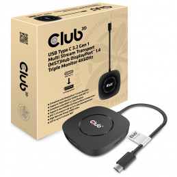 CLUB3D USB TYPE C 3.2 GEN1 MULTISTREAM TRANSPORT MST HUB DISPLAY PORT 1.4 TRIPLE MONITOR DisplayPort male Displayport female