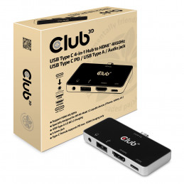 CLUB3D csv-1591 Telakointi USB 3.2 Gen 1 (3.1 Gen 1) Type-C Musta, Kromi