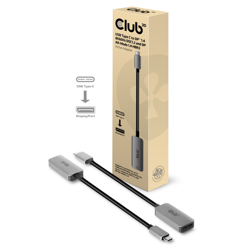 CLUB3D CAC-1567 USB grafiikka-adapteri 7680 x 4320 pikseliä Musta, Hopea