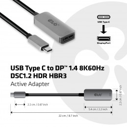 CLUB3D CAC-1567 USB grafiikka-adapteri 7680 x 4320 pikseliä Musta, Hopea