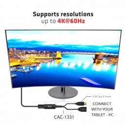CLUB3D HDMI 2.0 TO DISPLAYPORT 1.2 4K60HZ HDR M F ACTIVE ADAPTER Musta