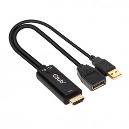 CLUB3D HDMI 2.0 TO DISPLAYPORT 1.2 4K60HZ HDR M F ACTIVE ADAPTER Musta