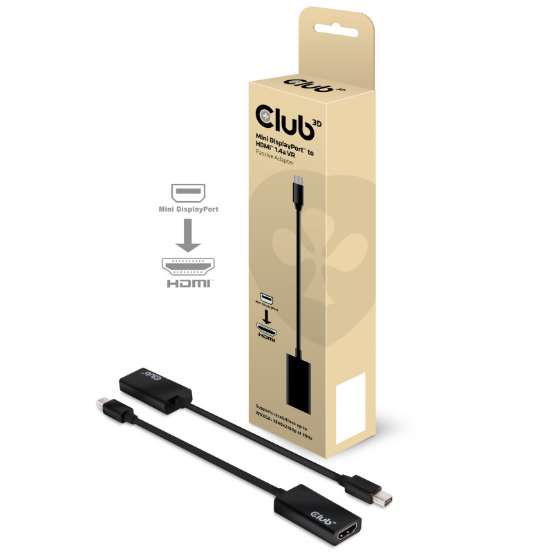 CLUB3D Mini DisplayPort1.1 to HDMI1.4 VR Ready Passive Adapter