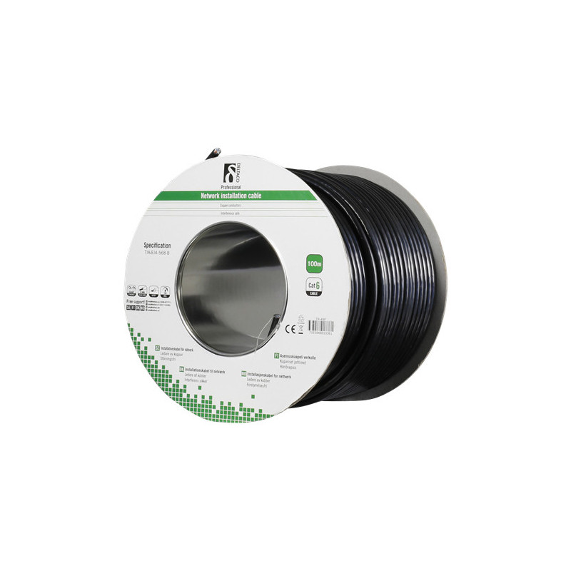 Deltaco TP-49F verkkokaapeli Musta 100 m Cat6 F UTP (FTP)