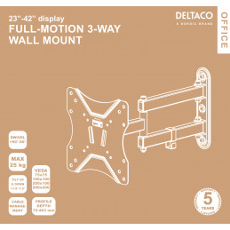 Deltaco ARM-0253 TV-kiinnike 106,7 cm (42") Musta