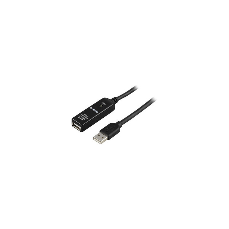Deltaco USB 2.0 Extension Cable, 5m USB-kaapeli USB A Musta