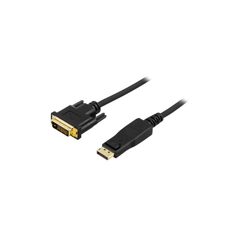 Deltaco DP-2030 sarjakaapeli Musta 3 m 20-pin ha DL DVI-D