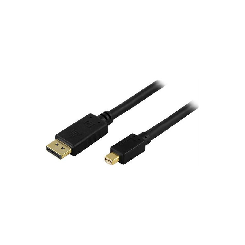 Deltaco DP-1111 DisplayPort-kaapeli 1 m Mini DisplayPort Musta