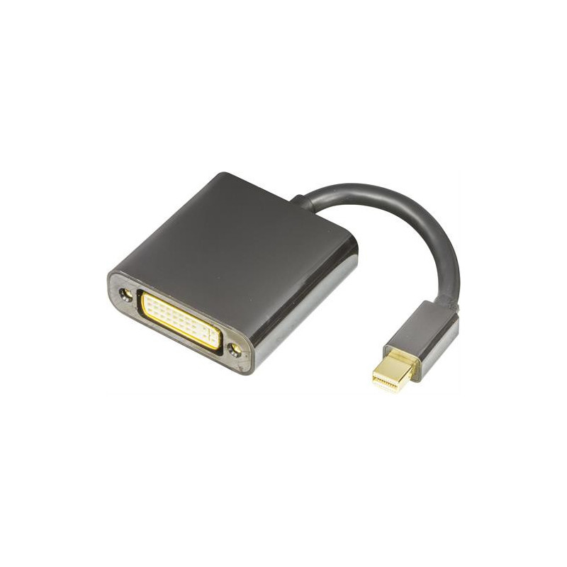 Deltaco DP-DVI6-K videokaapeli-adapteri 0,1 m miniDisplayPort DVI-D Musta