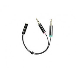Deltaco AUD-202 audiokaapeli 0,1 m 2 x 3.5mm 3.5mm Musta