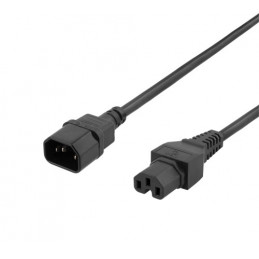Deltaco DEL-116C virtajohto Musta 3 m C15 liitin C14 liitin