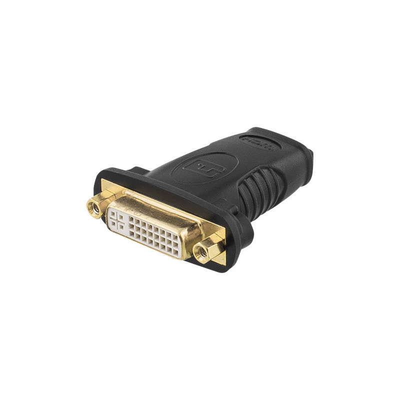 Deltaco HDMI-10A cable gender changer HDMI 19-pin DVI-D Musta